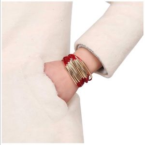 Red & Gold Magnetic Clasp Bangle Bracelet